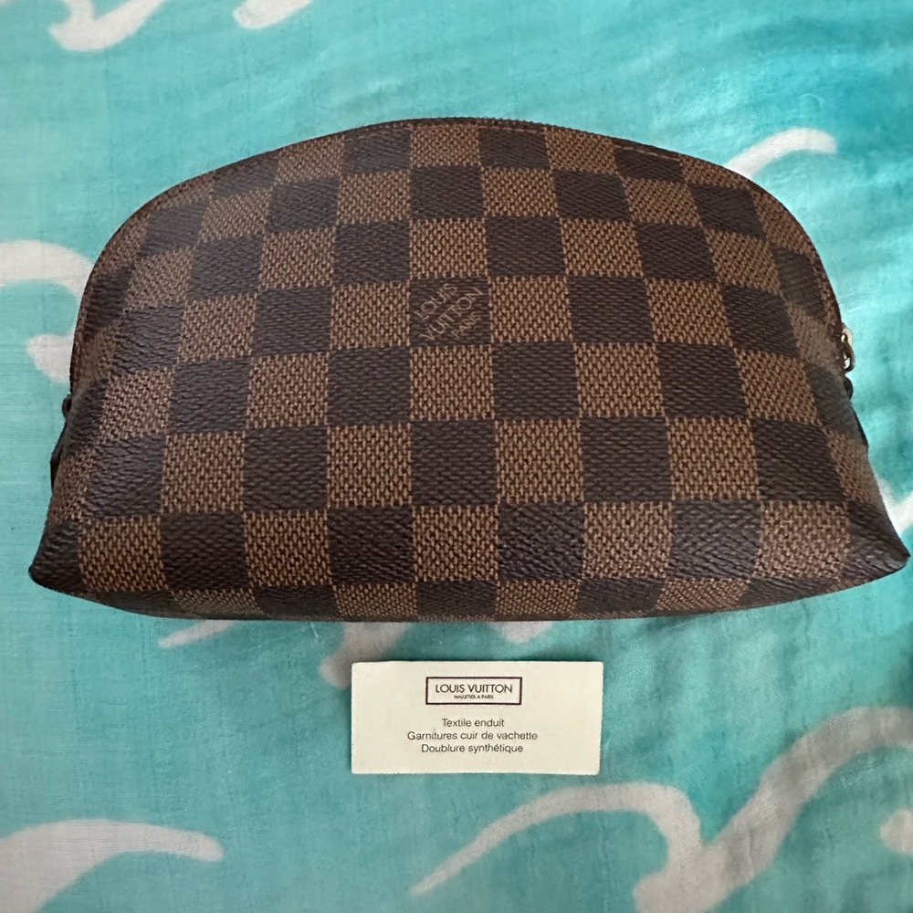 Louis Vuitton Brown and Red Checkered Pouch